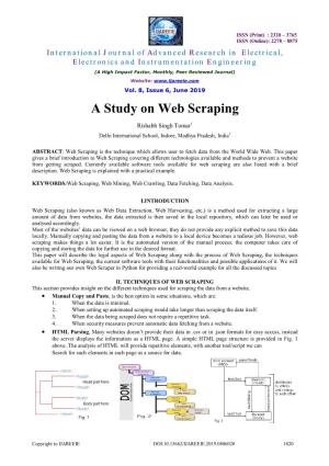 A Study on Web Scraping