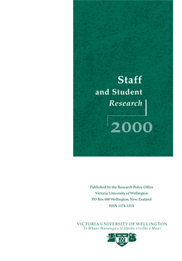Staff & Student Research 2000