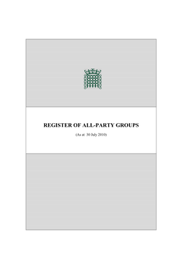 APPG Register at July 2010