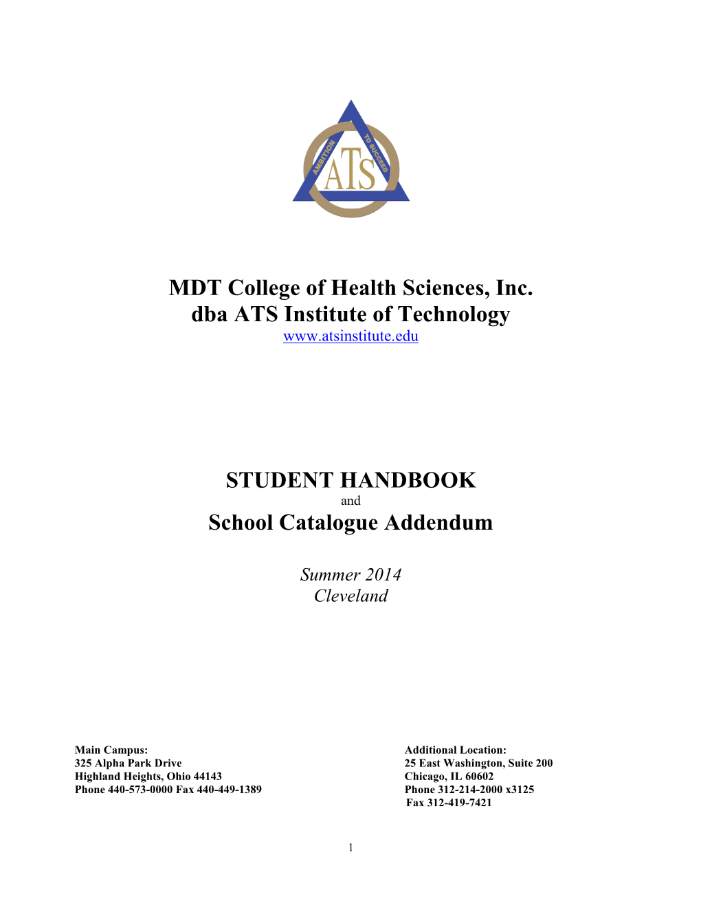 MDT College of Health Sciences, Inc. Dba ATS Institute of Technology