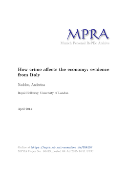 How Crime Affects the Economy: Evidence from Italy