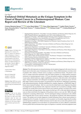 Unilateral Orbital Metastasis As the Unique Symptom in the Onset of Breast Cancer in a Postmenopausal Woman: Case Report and Review of the Literature