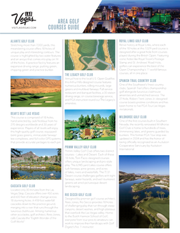 Area Golf Courses Guide
