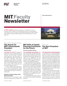 MIT Faculty Newsletter Vol. XXIV No. 4, March/April 2012