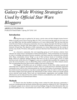 Galaxy-Wide Writing Strategies Used by Official Star Wars Bloggers