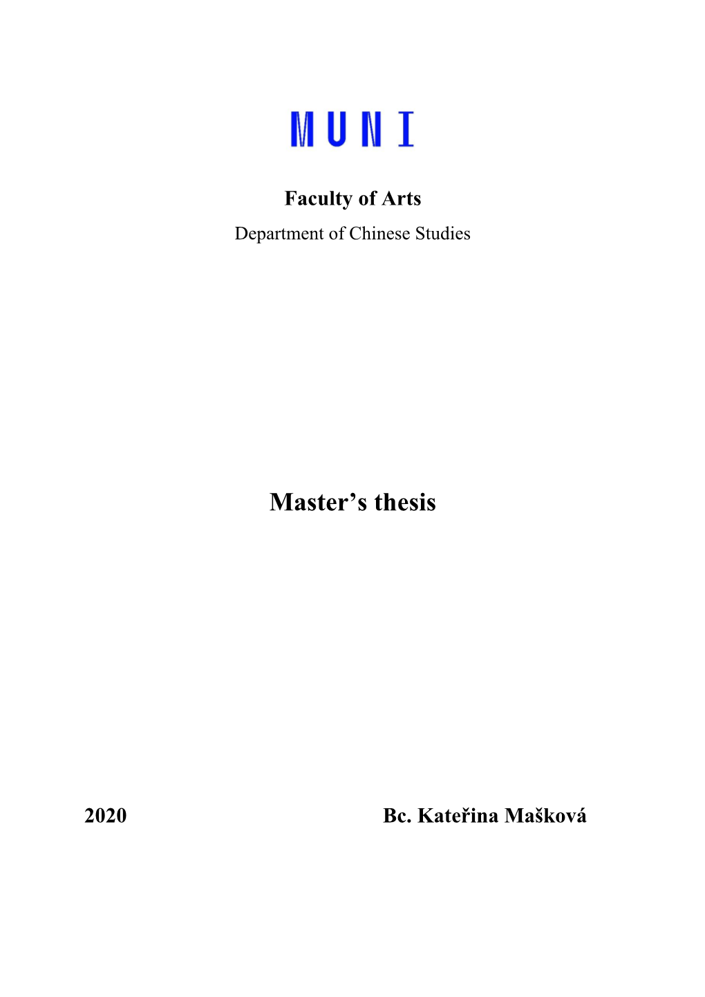 Master's Thesis