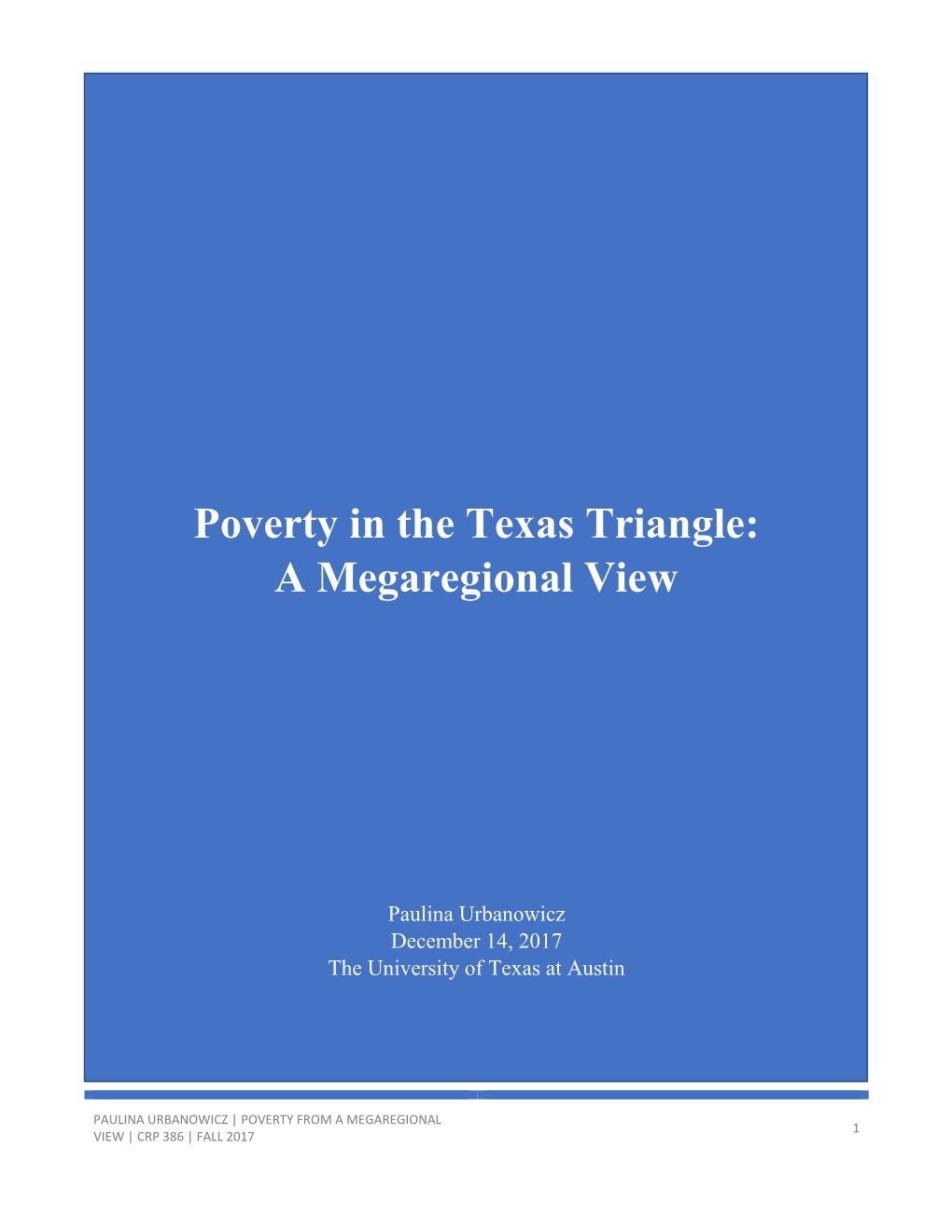 Poverty in the Texas Triangle: a Megaregional View