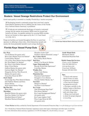 Florida Keys Vessel Pump-Outs Boaters