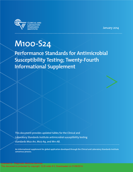 M100-S24: Performance Standards for Antimicrobial Susceptibility Testing