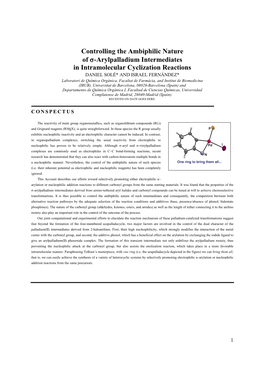 Controlling the Ambiphilic Nature of Σ-Arylpalladium Intermediates in Intramolecular Cyclization Reactions