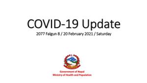 COVID-19 Update 32 Shrawan 2077 / 16Th August 2020 / Sunday