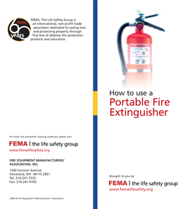 How to Use a Portable Fire Extinguisher – Brochure (PDF)