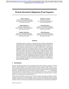Protein Structural Alignments from Sequence