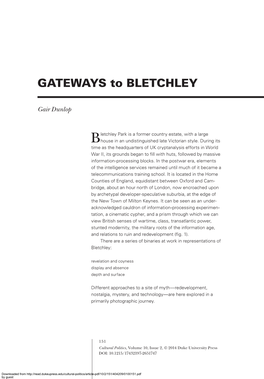 Gateways to Bletchley
