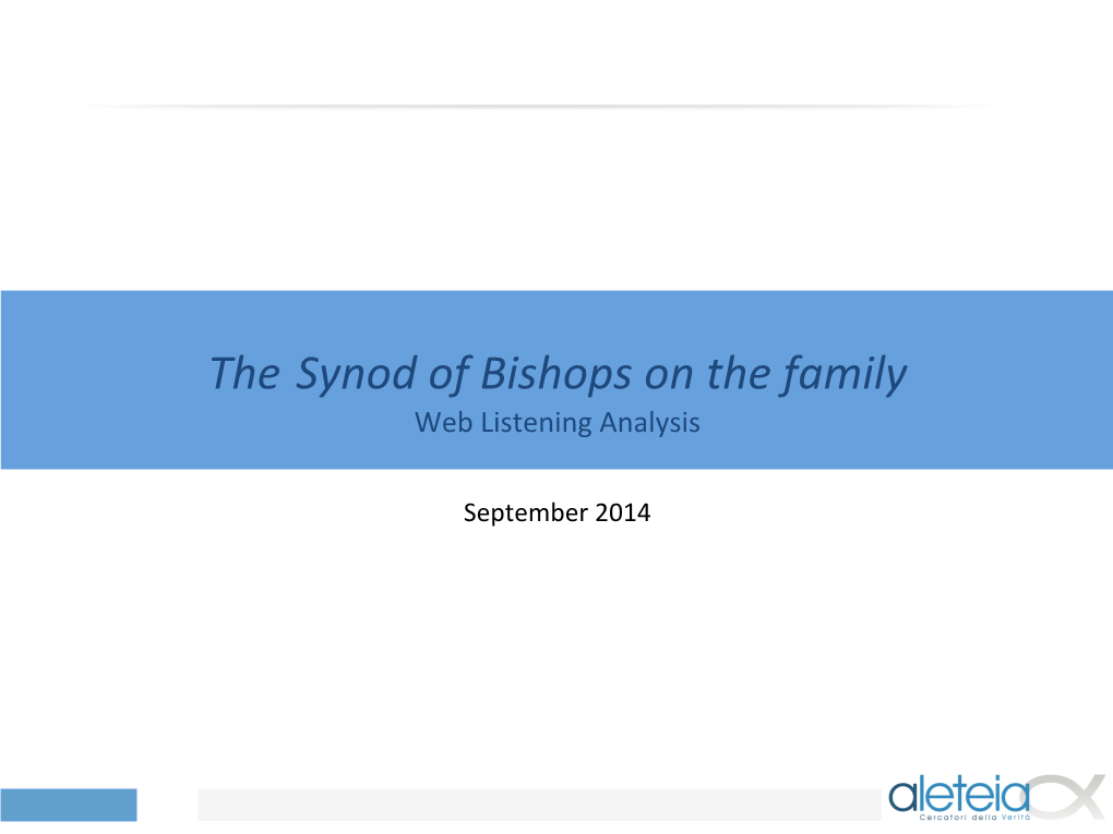 The Synod of Bishops on the Family Web Listening Analysis