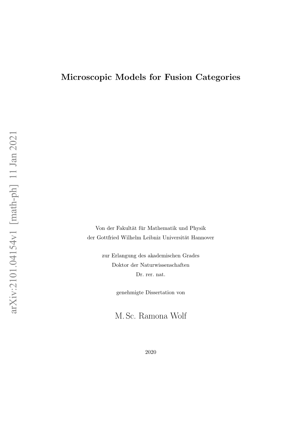 Arxiv:2101.04154V1 [Math-Ph] 11 Jan 2021 M