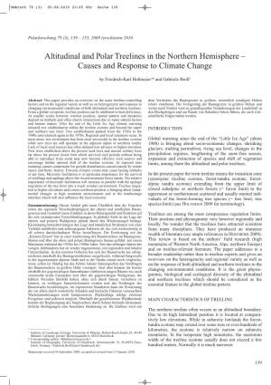Altitudinal and Polar Treelines in the Northern Hemisphere – Causes and Response to Climate Change