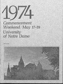 University of Notre Dame Commencement Program