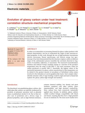Evolution of Glassy Carbon Under Heat Treatment: Correlation Structure–Mechanical Properties