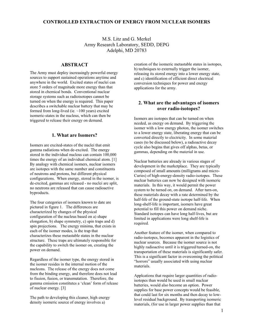 Nuclear Isomer Battery for Switchable Energy And