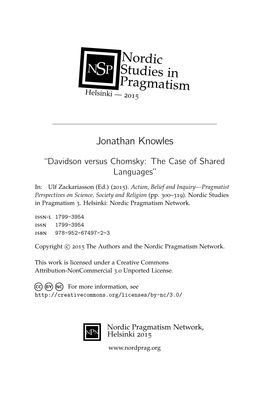 Davidson Versus Chomsky: the Case of Shared Languages”