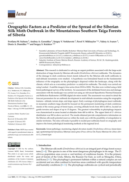 Orographic Factors As a Predictor of the Spread of the Siberian Silk Moth Outbreak in the Mountainous Southern Taiga Forests of Siberia
