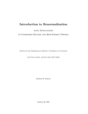 Introduction to Renormalization
