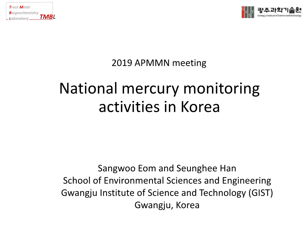 15. National Mercury Monitoring Activities in Korea