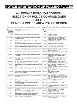 Notice of Situation of Polling Places