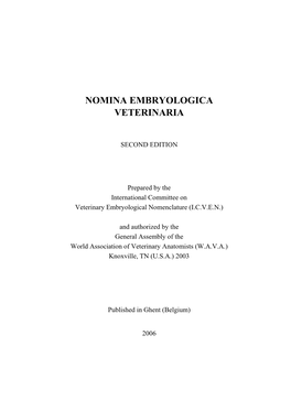 Nomina Embryologica Veterinaria