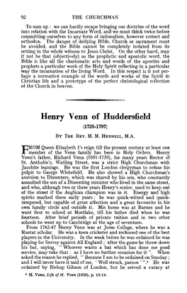 Henry Venn of Huddersfield (1725-1797) by the Rev