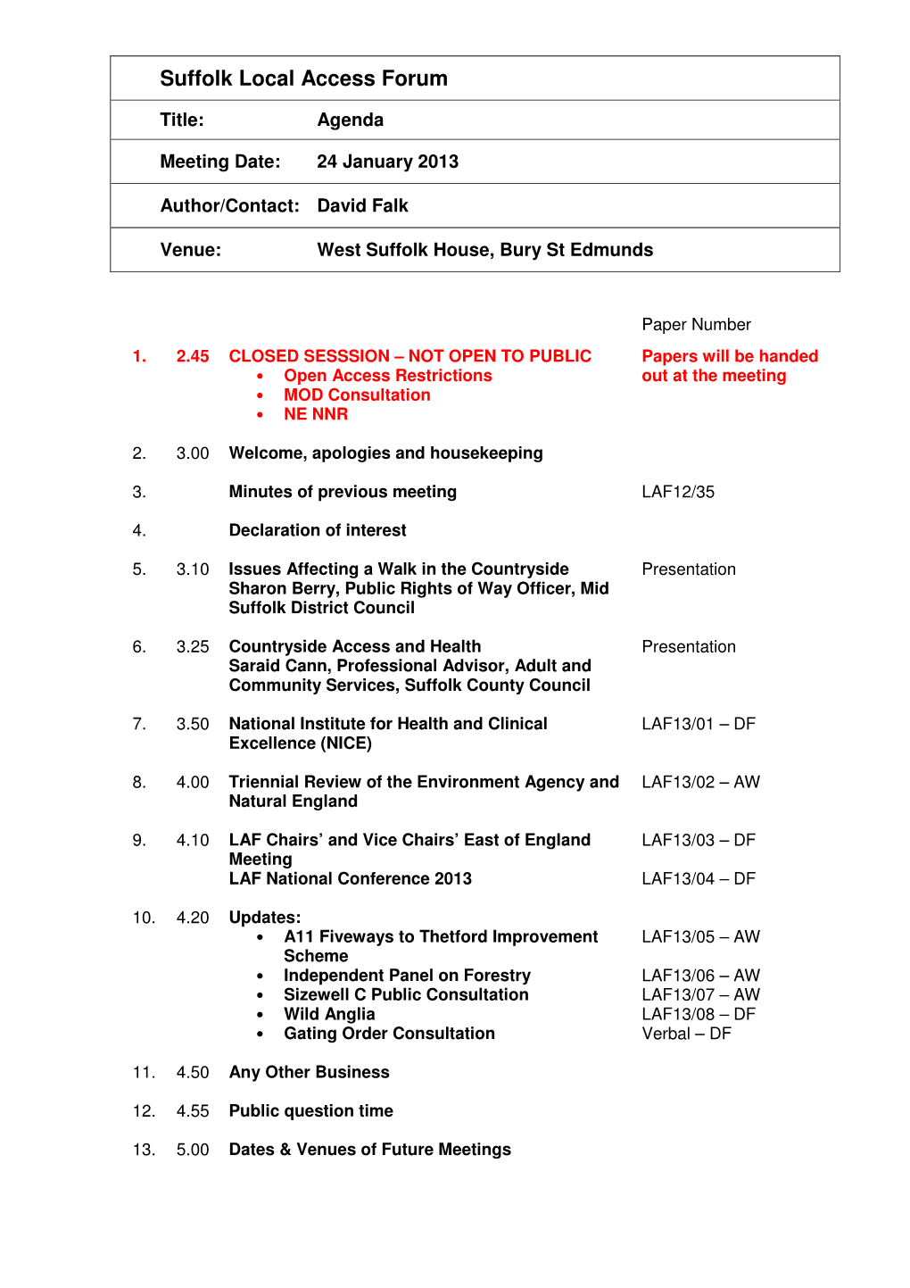 Suffolk Local Access Forum