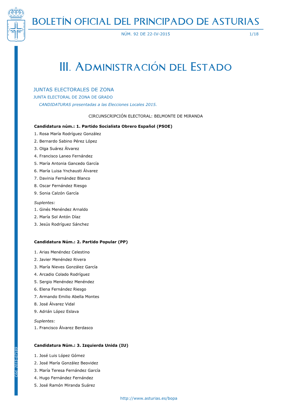 Boletín Oficial Del Principado De Asturias