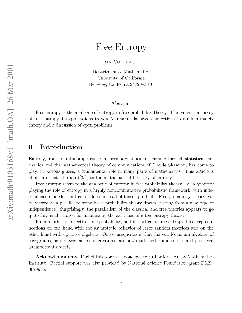 Free Entropy Theory Is the More Restricted One of a Tracial W ∗ - Probability Space (M, Τ)