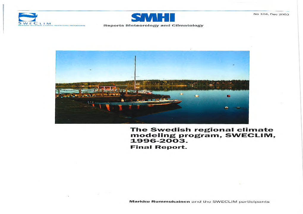 SIVIHI S W E C L I M Swt-Lllsii Mhilo NAL C.LIM,Nr MOUFI 1 ING L' IU)GRAMMI, Reports Meteovology and Climatology