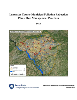 Lancaster County Municipal Pollution Reduction Plans: Best Management Practices