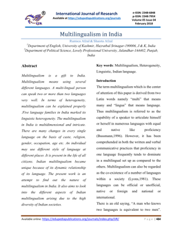 Multilingualism in India