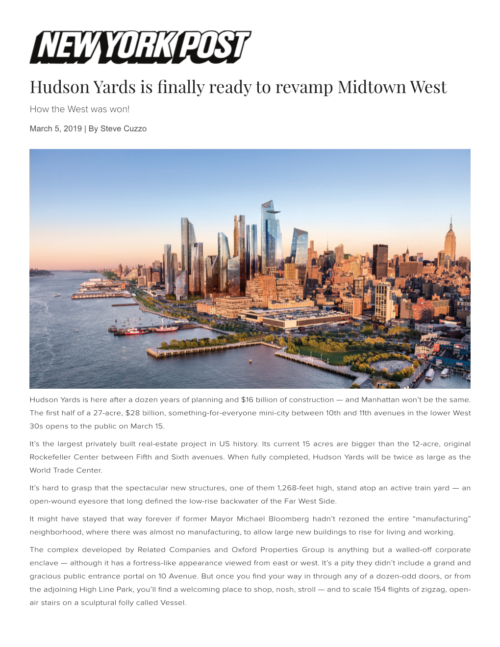 Hudson Yards Is Finally Ready to Revamp Midtown West