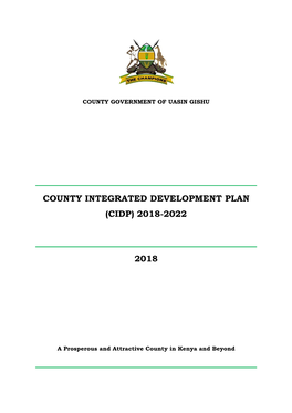 County Integrated Development Plan (Cidp) 2018-2022