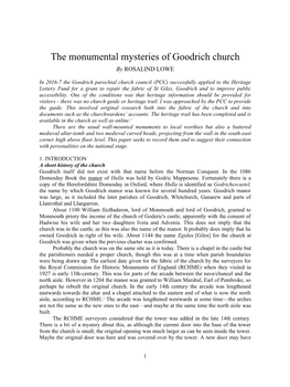 Monumental Mysteries of Goodrich Church by ROSALIND LOWE