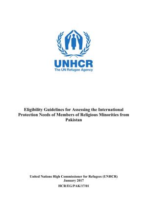 Eligibility Guidelines for Assessing the International Protection Needs of Members of Religious Minorities from Pakistan