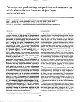 Paleomagnetism, Geochronology, and Possible Tectonic Rotation of the Middle Miocene Barstow Formation, Mojave Desert, Southern California