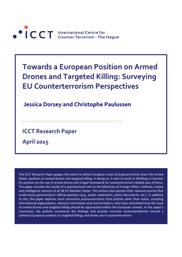 Towards a European Position on Armed Drones and Targeted Killing: Surveying EU Counterterrorism Perspectives