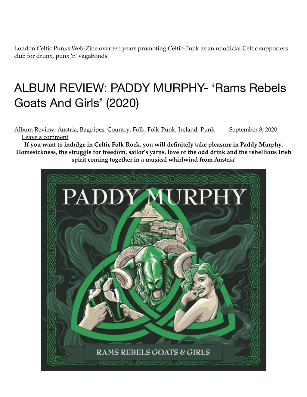 PADDY MURPHY- 'Rams Rebels Goats and Girls