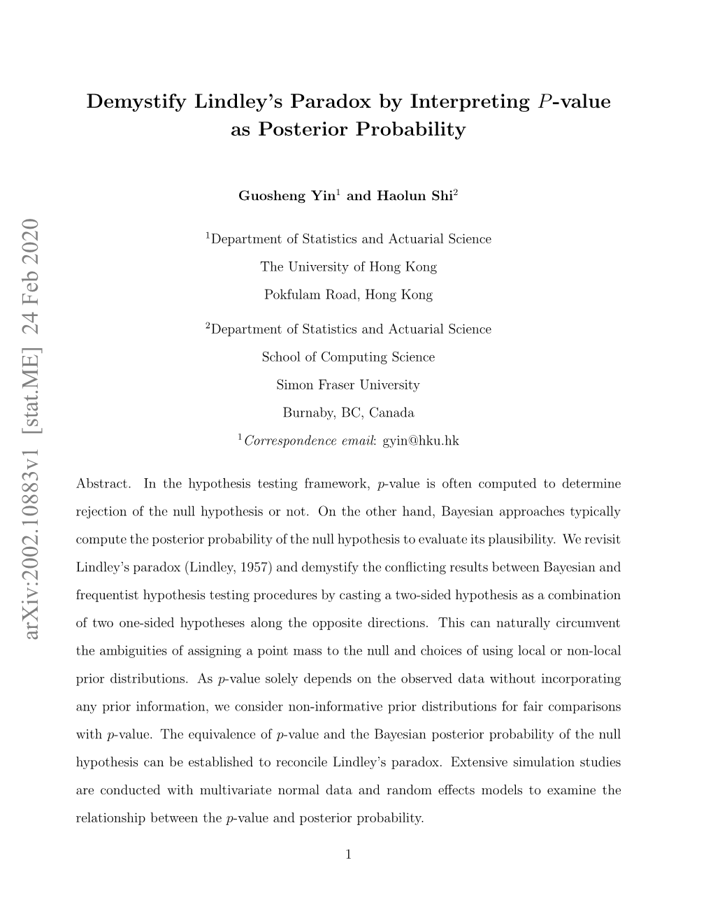 Demystify Lindley's Paradox by Interpreting P-Value As Posterior