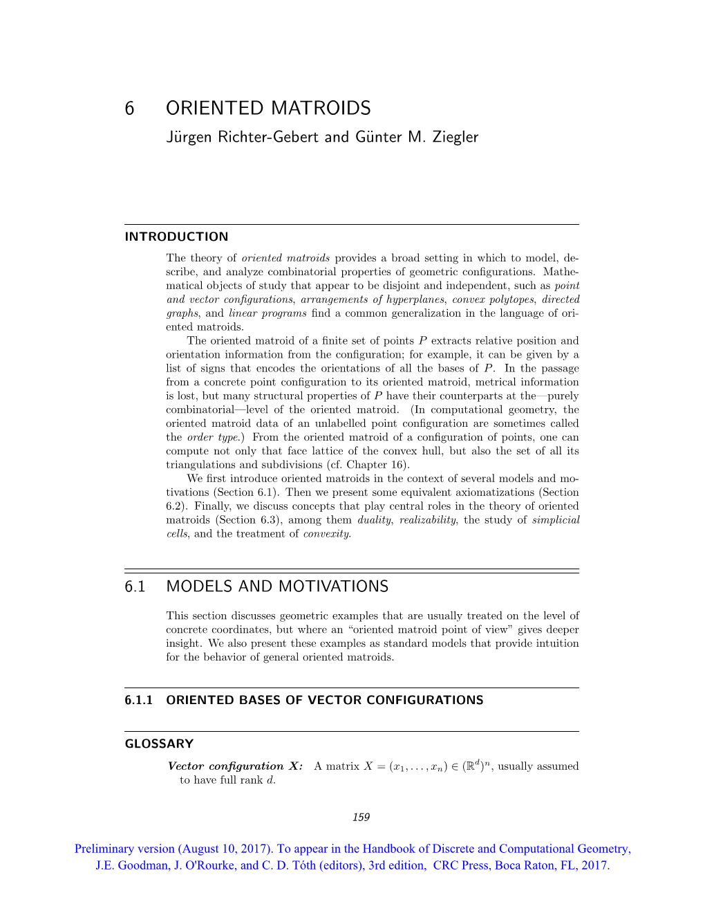 6 ORIENTED MATROIDS J¨Urgenrichter-Gebert and G¨Unterm