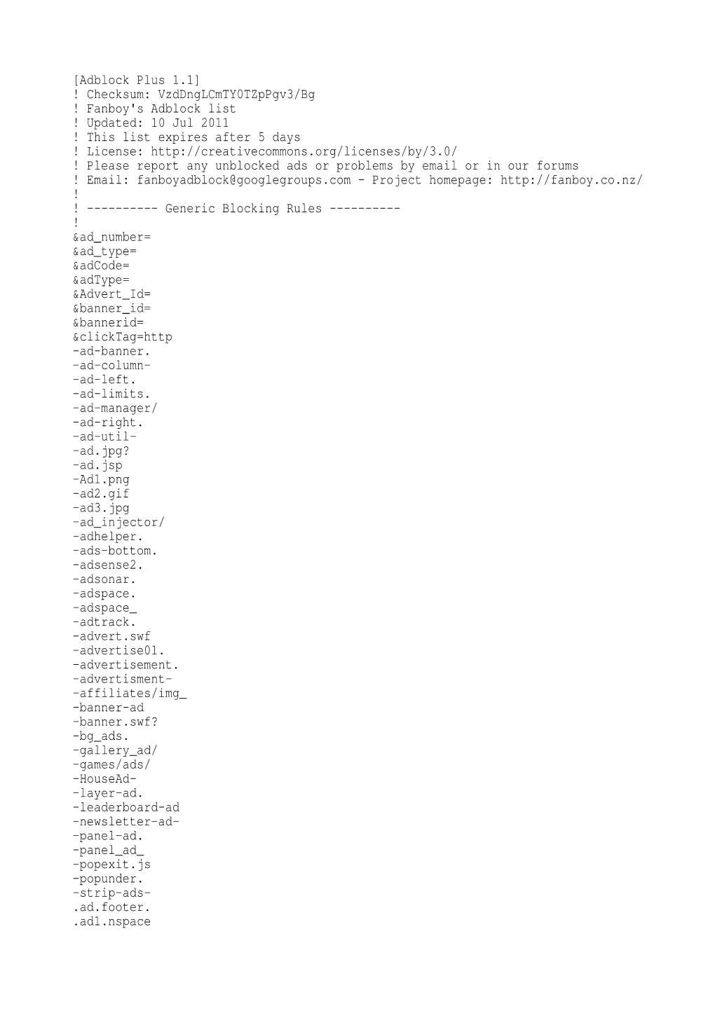 Vzddnglcmty0tzppgv3/Bg ! Fanboy's Adblock List