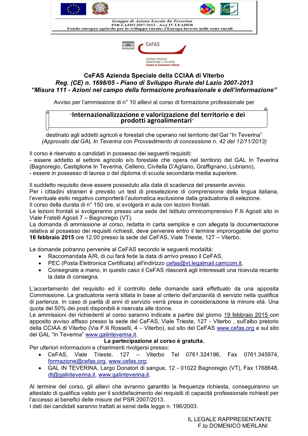 “Internazionalizzazione E Valorizzazione Del Territorio E Dei Prodotti Agroalimentari”