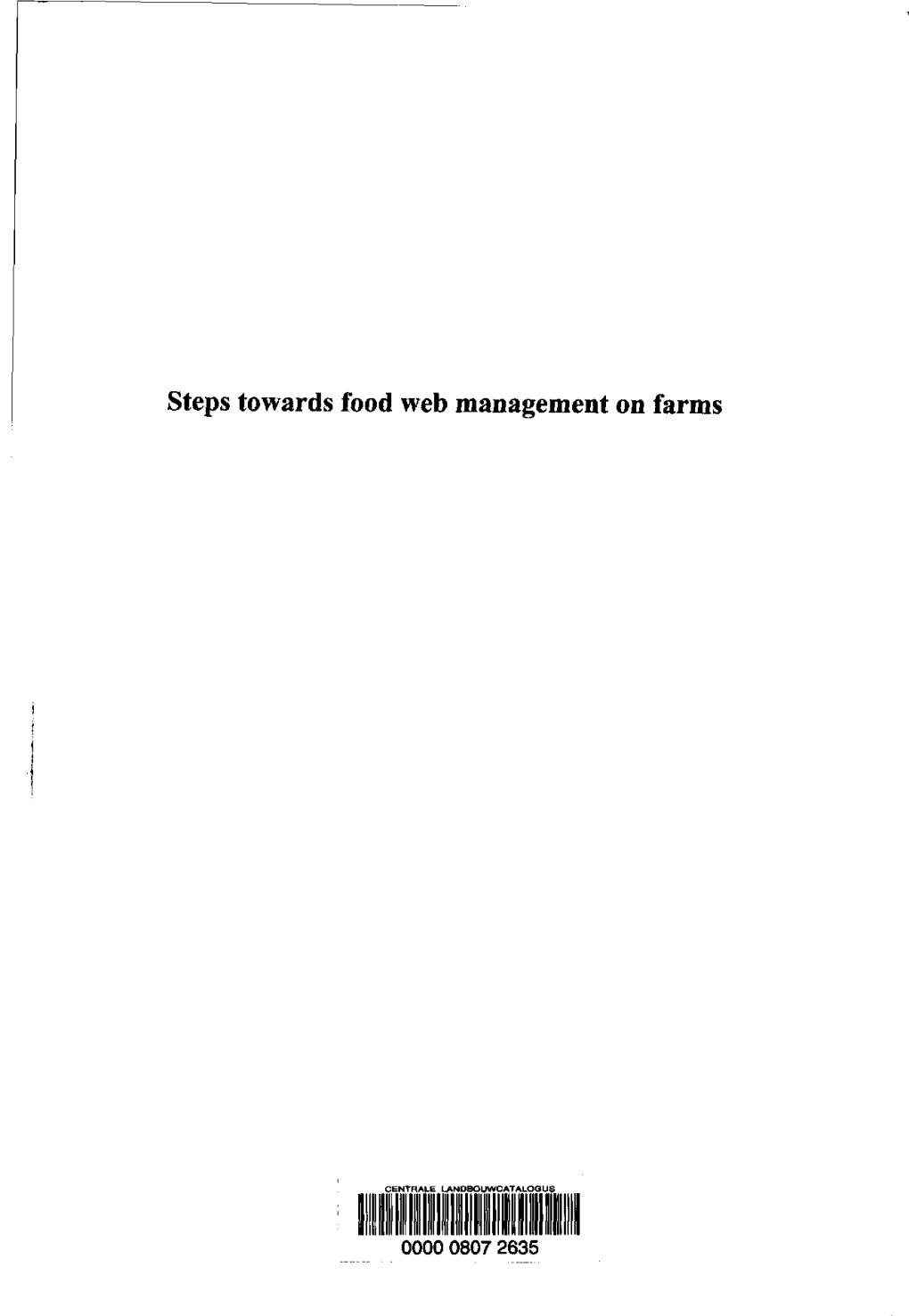 Steps Towards Food Web Management on Farms