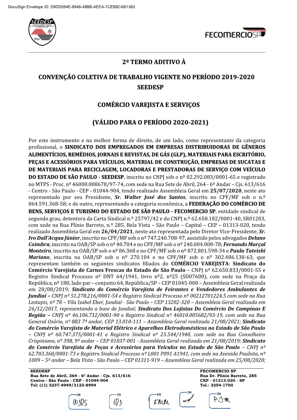 2º Termo De Aditamento À CCT 2020-2021